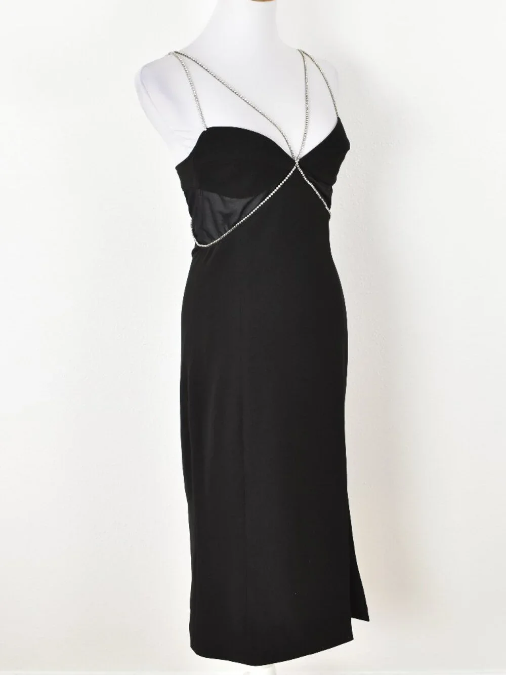 Heiress Beverly Hills Diamante Cutout Crepe Midi Dress - Picture 7 of 12